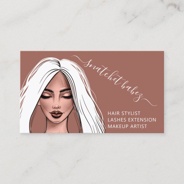 Makeup Artist Eyelash Hair Brows Lips Blush Logo Business Card (Front)