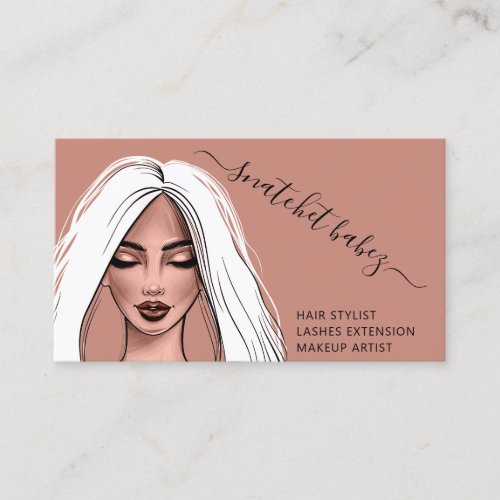 Makeup Artist Eyelash Hair Brows Lips QR Logo Rose Business Card