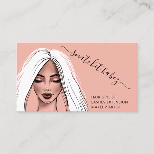 Makeup Artist Eyelash Hair Brows Lips QR Logo Skin Business Card