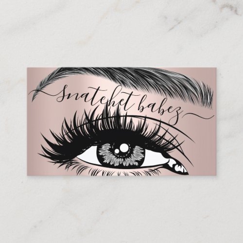 Makeup Artist Eyelash Hair Brows QR Code Logo Rose Business Card