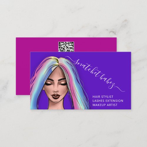 Makeup Artist Eyelash Hair Brows QR Code Logos Business Card