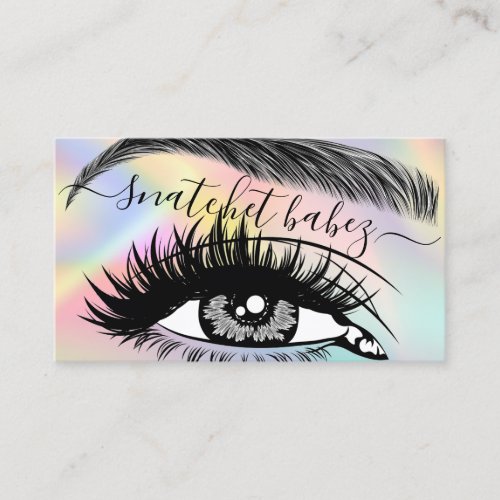 Makeup Artist Eyelash Hair Brows QR Code Pastel Business Card