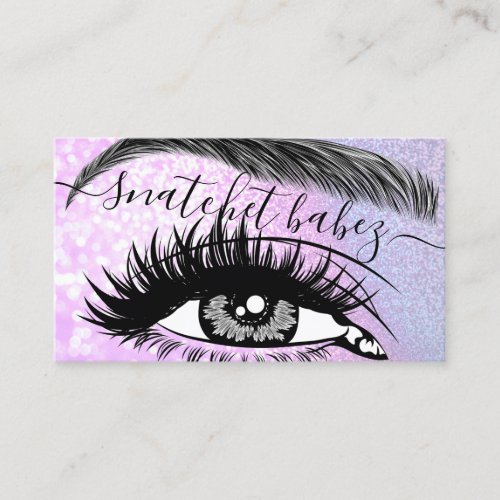 Makeup Artist Eyelash Hair Brows QR Code Pink Business Card