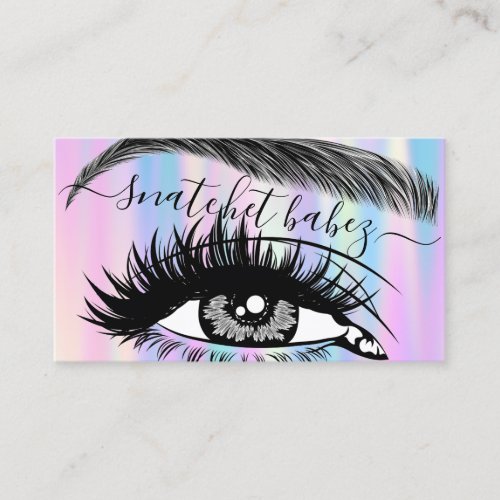 Makeup Artist Eyelash Hair Brows QR Code Pink Ombr Business Card