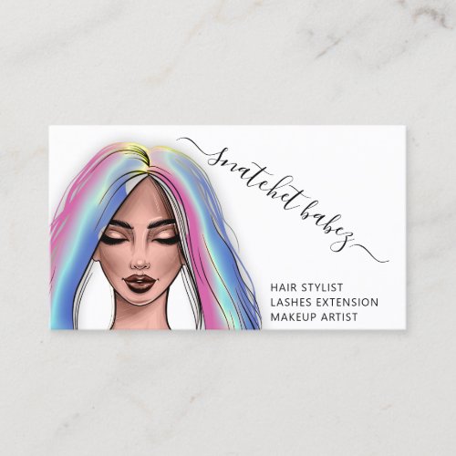 Makeup Artist Eyelash Hair Brows QR Code White Business Card