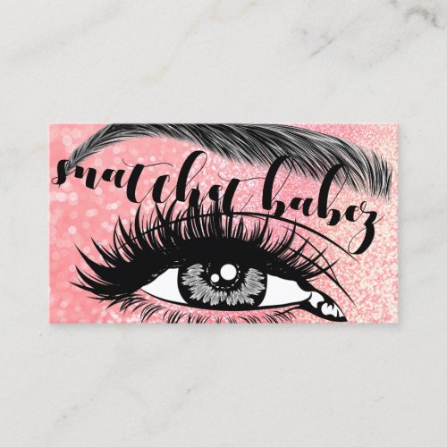 Makeup Artist Eyelash Hair Brows QR Logo Glitter Business Card