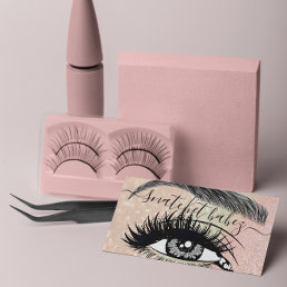 Makeup Artist Eyelash Hair Brows QR Logo Rose Business Card