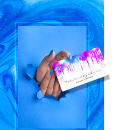 Makeup Artist Eyelash Holograph Drips White Business Card