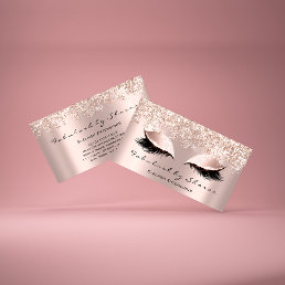Makeup Artist Eyelash Lashes Glitter Confetti Rose Business Card
