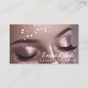 Makeup Artist Eyelash Lashes Glitter Drips Marble Business Card