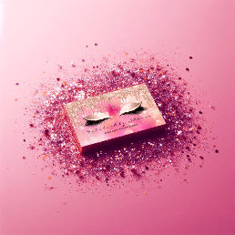 Makeup Artist Eyelash Lashes Glitter Drips Pink Business Card
