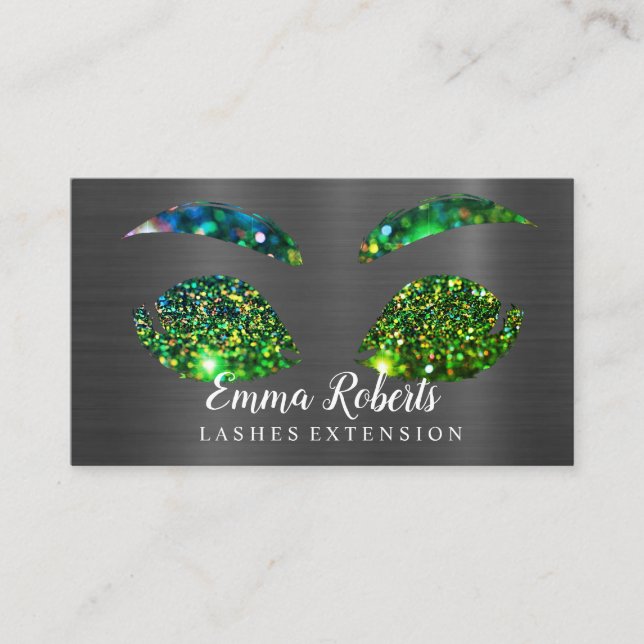 Makeup Artist Eyelash Lashes Glitter Drips Rose Business Card (Front)