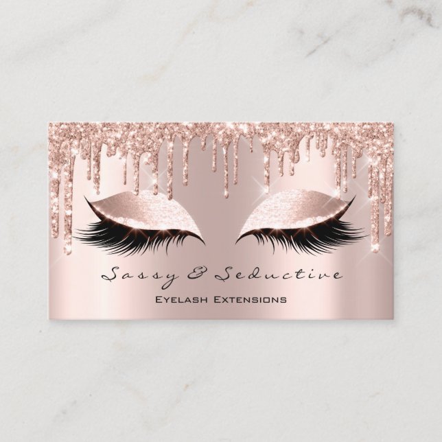 Makeup Artist Eyelash Lashes Glitter Sassy Seducti Business Card (Front)