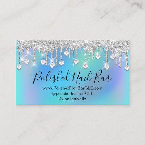 Makeup Artist Eyelash Lashes Holographic Ocean Business Card