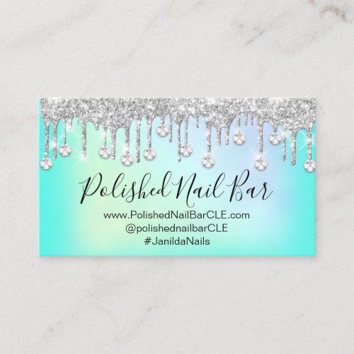 Makeup Artist Eyelash Lashes Holographic Silver Business Card