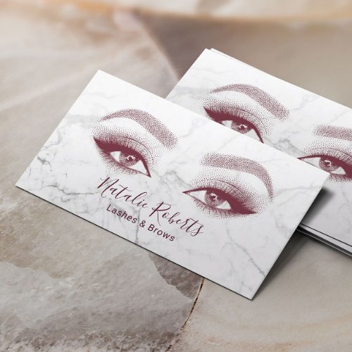 Makeup Artist Eyelash Lashes Marble Beauty Salon Business Card