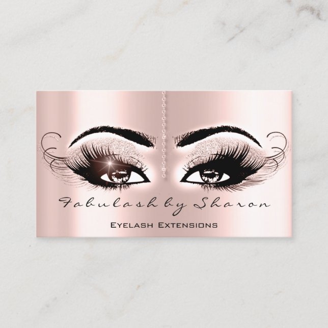 Makeup Artist Eyelash Lashes Rose QR Code Business Card (Front)