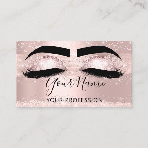 Makeup Artist Eyelash Microblading Confetti Rose Business Card