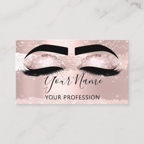 Makeup Artist Eyelash Microblading Silver Rose Business Card