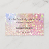 Makeup Artist Eyelash Pink Glitter Drips Rose Business Card (Back)