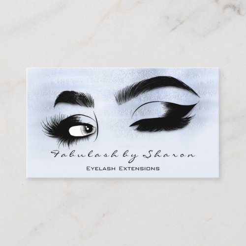 Makeup Artist Eyelash QR CODE Micorblade Brow Blue Business Card