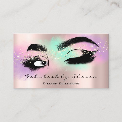 Makeup Artist Eyelash QRCODE Micorblade Brow Rose Business Card