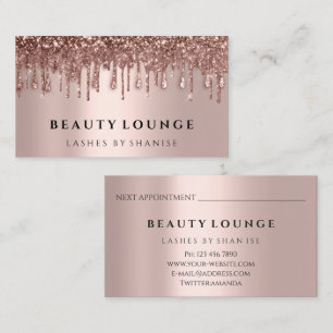Makeup Artist Eyelash Rose Drips Hair Nails Beauty Appointment Card