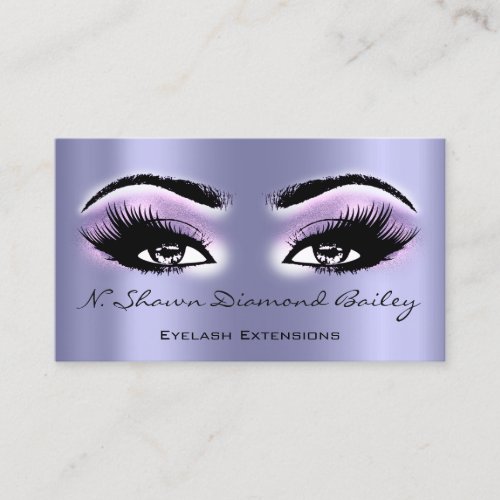 Makeup Artist Eyelash Smoky Blue Violet Modern Business Card