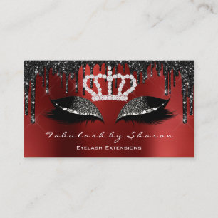 Makeup Artist Eyelashes Extension Black Drip Royal Business Card
