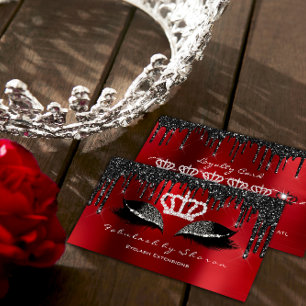 Makeup Artist Eyelashes Extension Black Drips VIP Business Card