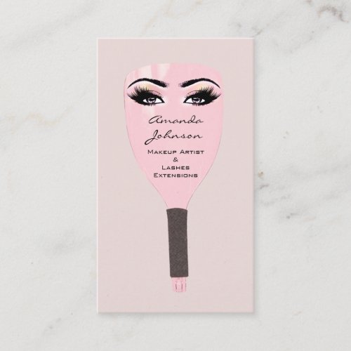 Makeup Artist Eyelashes Extension Hair Gray Rose Business Card