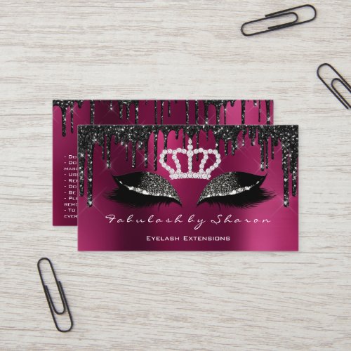 Makeup Artist Eyelashes Extension Loyalty Marsala Business Card