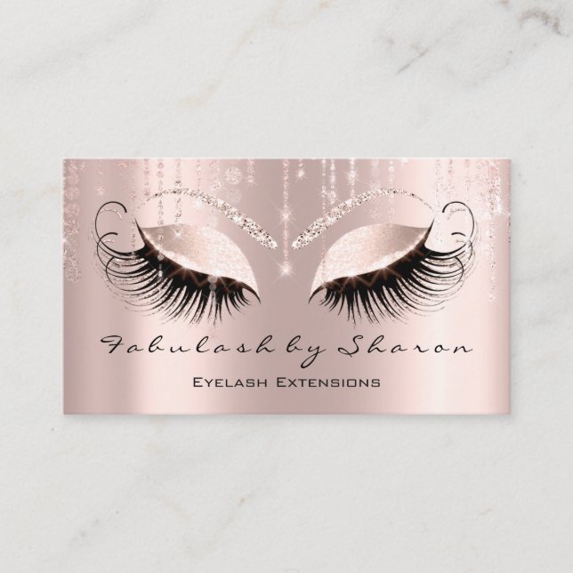 Makeup Artist Eyelashes Extension Rose Brows Business Card (Front)