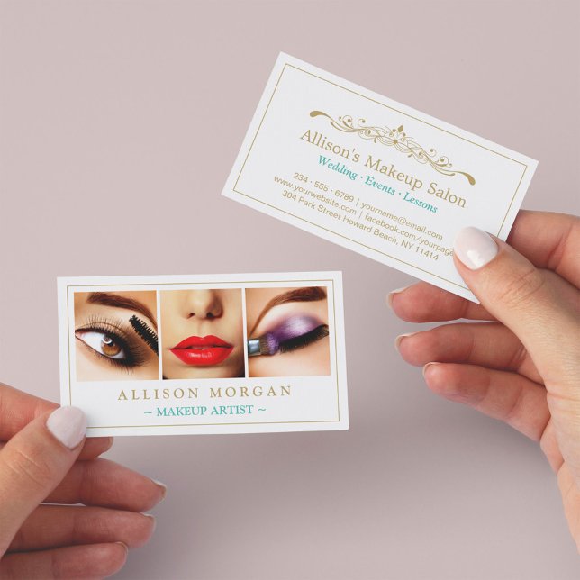 Makeup Artist Eyelashes Lips Eyeshadow Photos Business Card (Creator Uploaded)