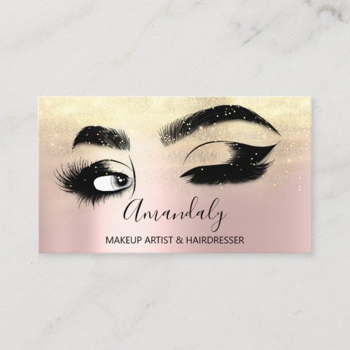 Makeup Artist Eyelashes Rose Blush Microblade Brow Business Card