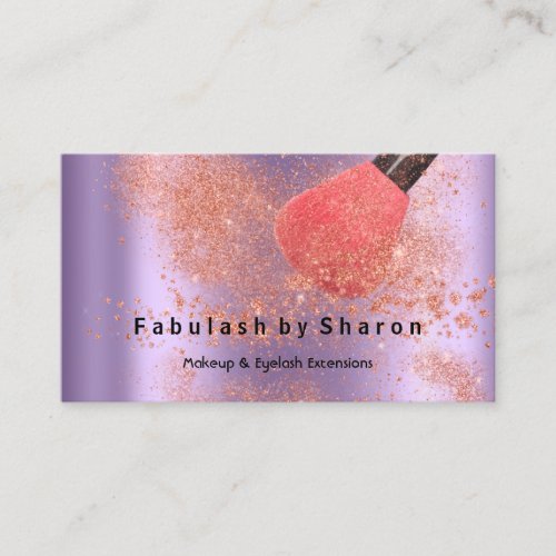 Makeup Artist Eyes Lash Glitter Rose Powder Purple Business Card