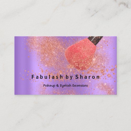 Makeup Artist Eyes Lash Glitter Rose Powder Purple Business Card