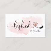 Makeup Artist  Eyes Lashes Blush Pink Watercolor Business Card (Front)
