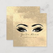 Makeup Artist Eyes Lashes Extension Gold Square Square Business Card (Front/Back)