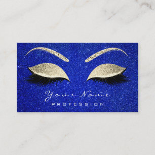 Makeup Artist Eyes Lashes Glitter Cobalt Blue Gold Business Card