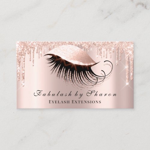 Makeup Artist Eyes Lashes Glitter Drips Rose Lux Business Card