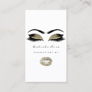 Makeup Artist Eyes Lashes Glitter Eyebrows Lips Business Card