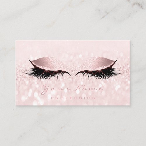 Makeup Artist Eyes Lashes Glitter Pink Pastel Business Card