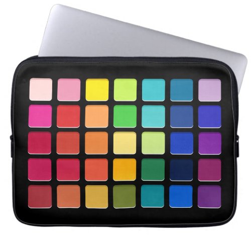 Makeup Artist Eyeshadow Pallete Rainbow Grid Laptop Sleeve