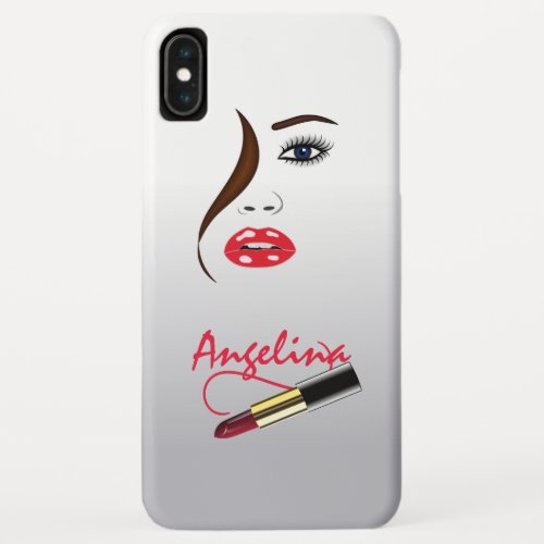 Makeup Artist Face and Lipstick in the Mirror iPhone XS Max Case