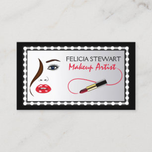 Makeup Artist Face in the Mirror Cosmetologist Business Card