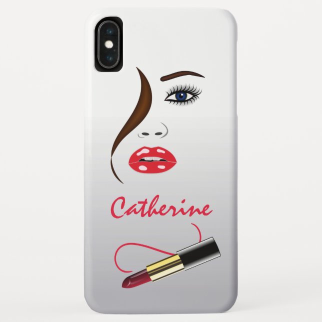 Makeup Artist Face & Lipstick in the Mirror Chic Case-Mate iPhone Case (Back)
