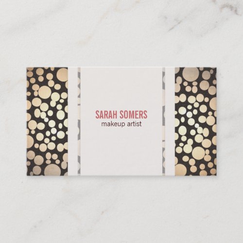 Makeup Artist Faux Gold Leaf Circle Pattern Business Cards