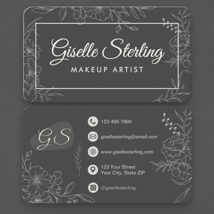 Makeup Artist Floral Business Card