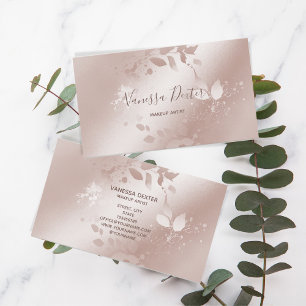 Makeup Artist Floral Lash Event Planner Rose Gold Business Card